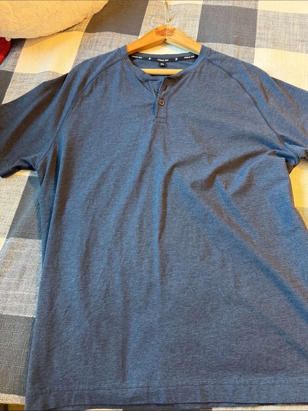 Men’s Short-Sleeve Henley Tee in Slate Blue